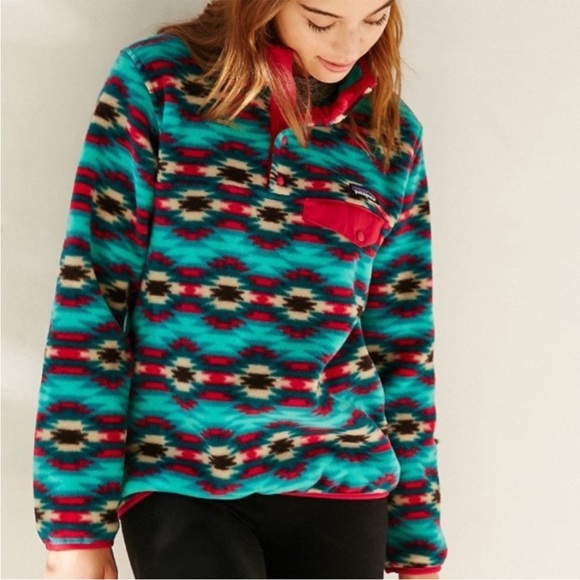 Patagonia Tops - Patagonia Aztec Boho Synchilla Fleece Snap T Pullover Small